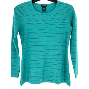 𝅺J' ENVIE PULL OVER CREW TEXTURED SWEATER